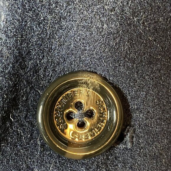 Schneiders of Salzburg Women's Reversible Alima Wool Coat Glen Plaid Navy Wht 8 - Picture 12 of 14